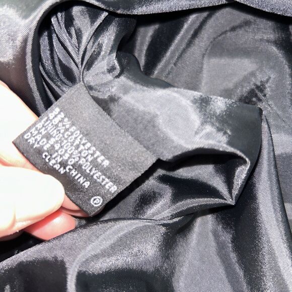 Anne Klein Black Textured Moto Jacket Zipper Front Snap Accent 8 - Picture 8 of 9